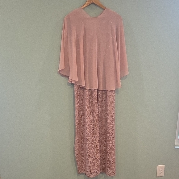 Oleg Casini Dusty Pink Mother Of The Bride Or Groom Gown With Shawl Size 6 - Picture 6 of 13